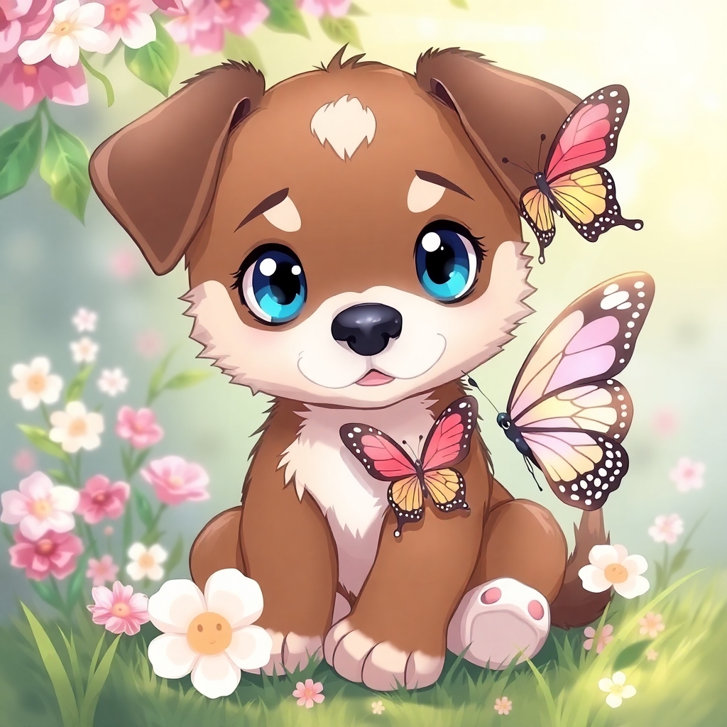 Puppy and Butterfly