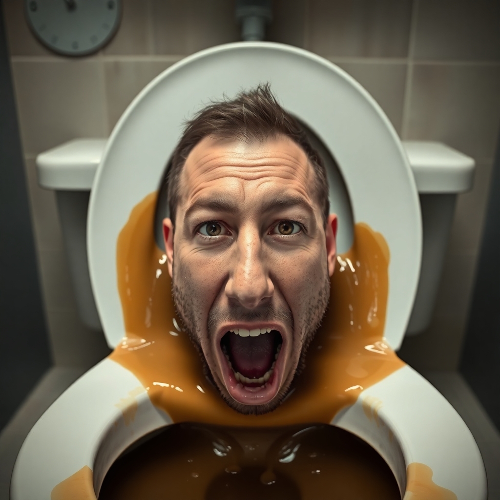 Brad Marchand face in a dirty toilet bowl