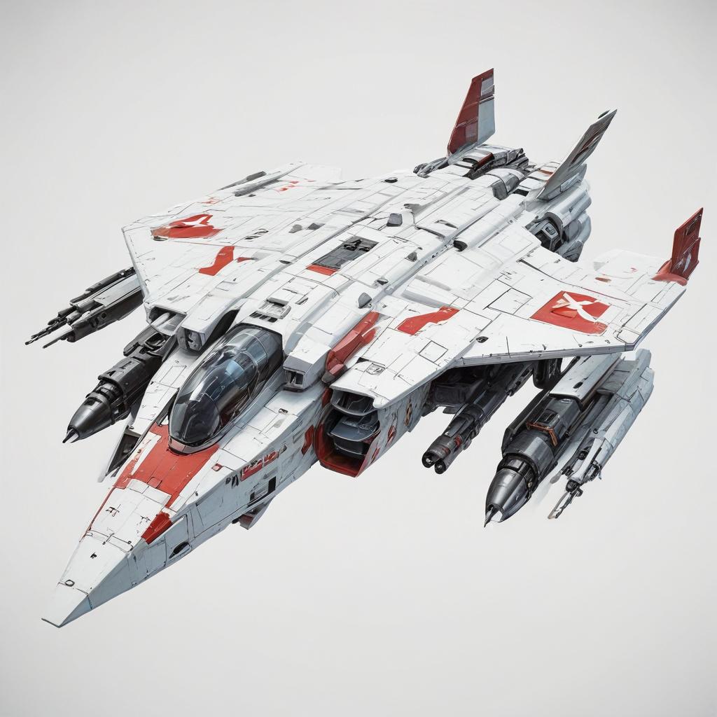 one, ARMD Platform style, Robotech, Macross Style, Soviet, Sci-Fi, space aircraft carrier, on a white background