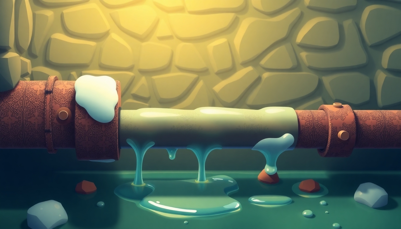 A Pipeline with leaks, the leaks are fixed with multiple corks and plasters