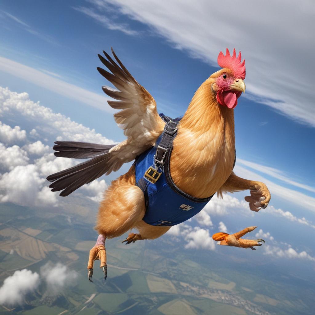 sky diving chicken