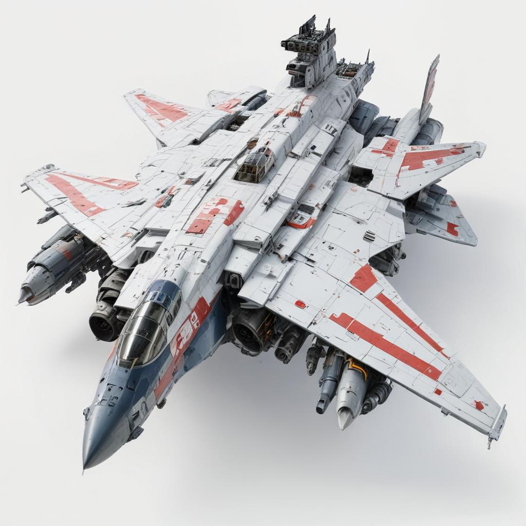 one, ARMD Platform style, Macross Style, Soviet, Sci-Fi, space aircraft carrier, on a white background