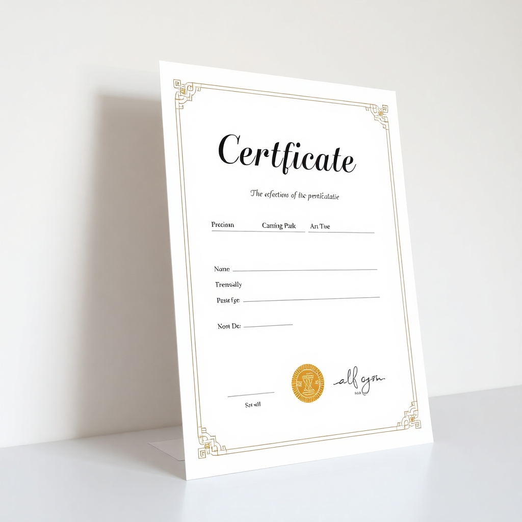 certificate a4 simple