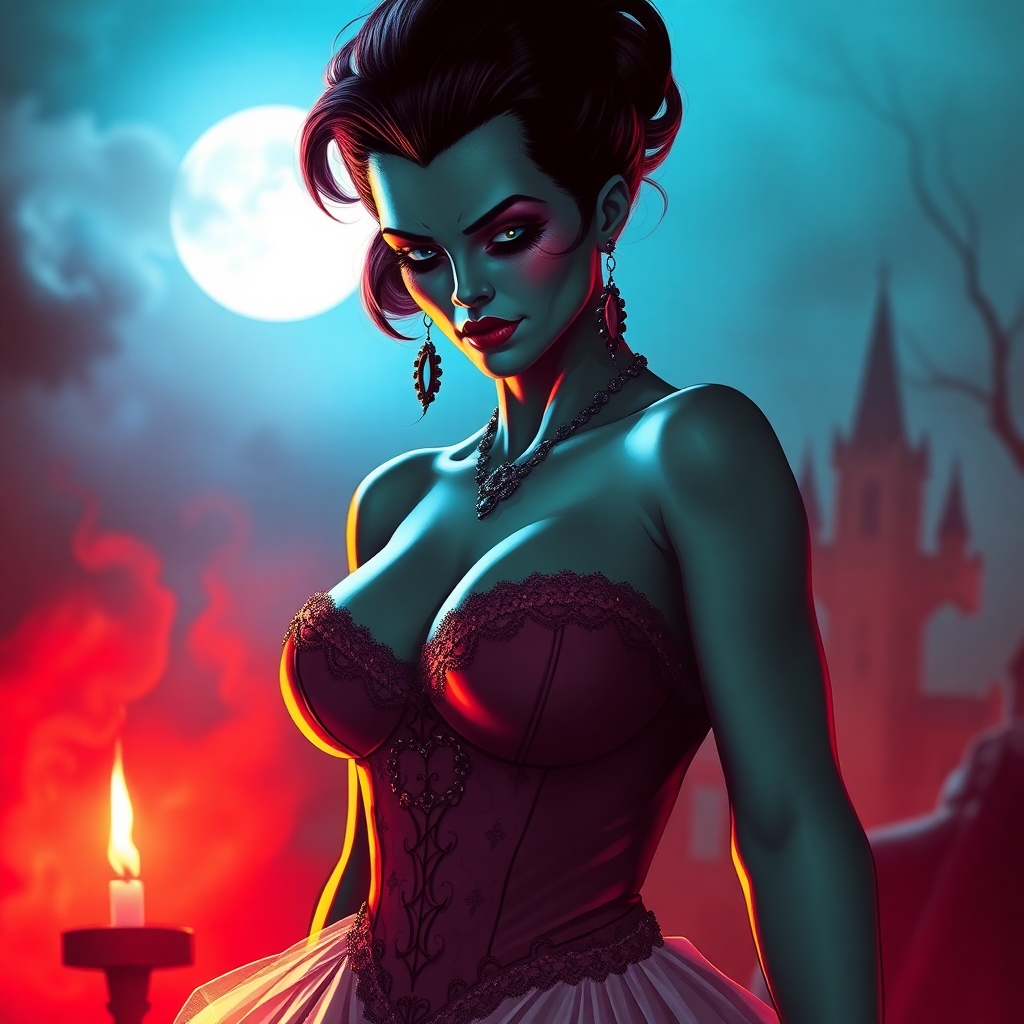 Sexy bride of Frankenstein in high resolution
