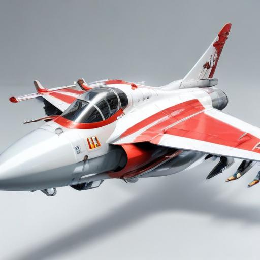 one, MIG-21 style, cold-war era, sleek, nose intake, single tail, delta-wing, Robotech, Soviet, Sci-Fi, Space jet fighter, on a white background