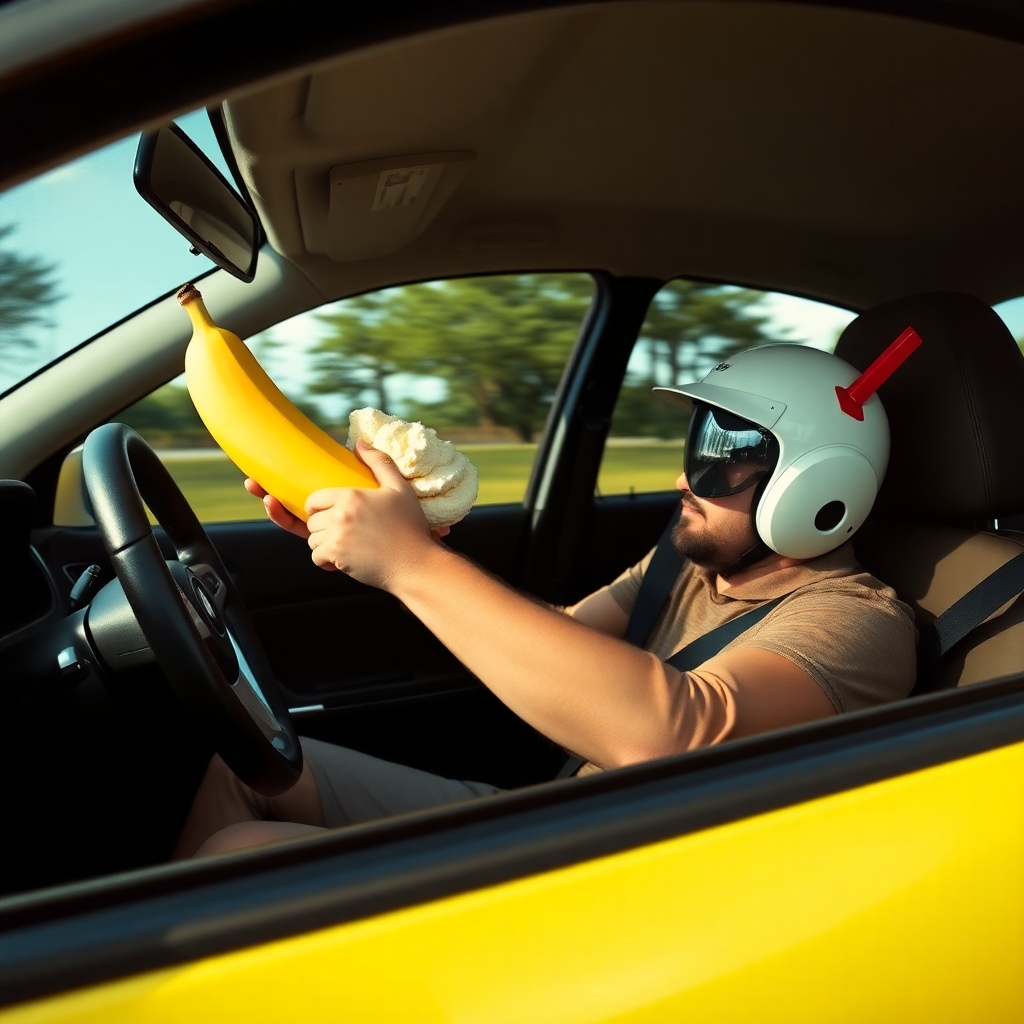 banana split driving a car