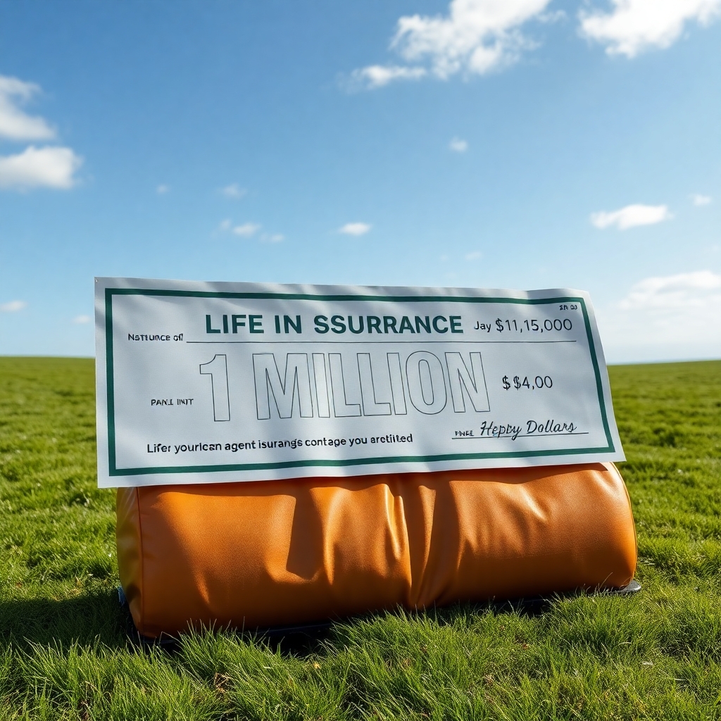 Life insurance check for 1 million dollars in English
