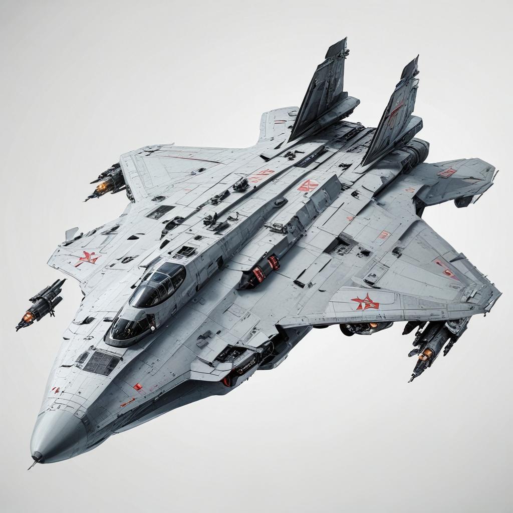 one, Zentraedi style, Soviet, Sci-Fi, space aircraft carrier, on a white background