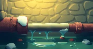 A Pipeline with leaks, the leaks are fixed with multiple corks and plasters