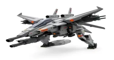 Chinese, Chengdu J-20 style, Macross Valkyrie, Gerwalk Mode, with arms & GU-11 Gun Pod,on a white background