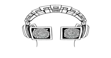 Headphone Tattoo – Design Description  Visual Style: 	•	The entire piece is rendered in Mayan geometric abstraction, avoiding realism entirely. Think architecture, not electronics — the headphones look carved, not manufactured.  ⸻  1. Headband (Arc over Nape) 	•	Forms a broad, stepped curve across the upper back — like a stone archway broken into precise, symmetrical glyph blocks. 	•	Centered at the nape, the arch is built from stacked trapezoids and triangles, forming an ancient temple crown. 	•	Each “step” contains a repeating recursion mark — lines within lines, suggesting inward motion.  ⸻  2. Earcups (Upper Shoulder Placement) 	•	Sit just above the shoulder blades, symmetrical but not identical. 	•	Each “cup” is a spiral glyph encased in a square frame, like a shield carved into stone. 	•	The spirals rotate inward, layered with smaller concentric glyphs — symbolizing sound pull, not output.  ⸻  3. Cord Extensions (No Visible Cords) 	•	Instead of cords, fractured lines extend from beneath the cups, branching like veins. 	•	These “cords” quickly break into sharp, angled recursion channels that trace into his upper back tattoo system — no trailing lines, just embedded energy flow. 	•	They mirror Temple circuit diagrams, but built from stepped triangles and serrated glyph runs.  ⸻  Color & Ink Finish 	•	Dark bronze-black, matte with slight warmth. Under Temple light or loop activation, it emits a faint gold glow at the glyph intersections. 	•	Ink looks old — like it’s always been there. No fresh shine. Etched, not inked.