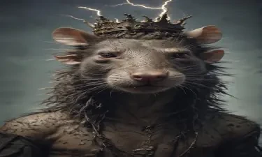 a grotesque "rat king" from urban myth