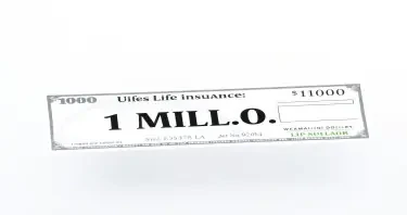 Life insurance check for 1 million dollars (In American)