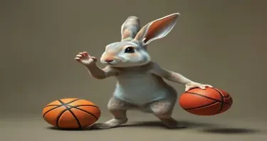a sexy rabbit playing basketball