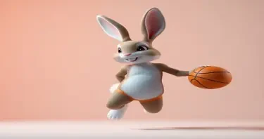 a sexy rabbit playing basketball