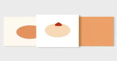 Set of 3 boho abstract posters, each with a different geometric shape layout, cohesive color palette (beige, clay, warm brown), light canvas texture, modern minimalist look, printable digital download