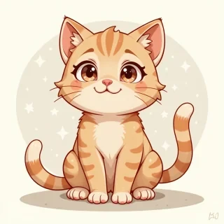 cat, clipart style illustration