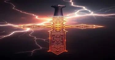 intricate roman sword cross