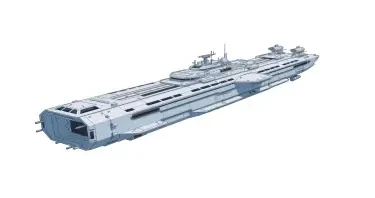 one, Zentraedi style, Soviet, Sci-Fi, space aircraft carrier, on a white background