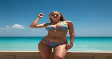 Generate me a realistic female in a bikini