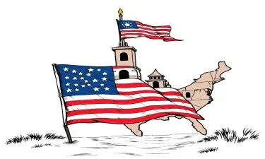 Thirteen colonies historic America no flag