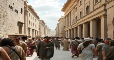 a photorealistic picture of inside the busy streets of ancient Greece city during the time when Aristotle lived with people in period clothing