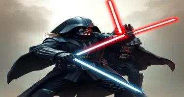 full bodied pirate and darth vader battling