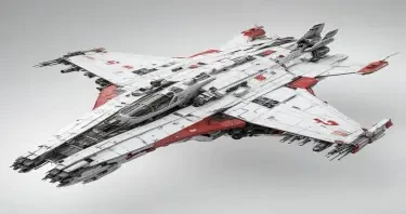 one, ARMD Platform style, Robotch, Soviet, Sci-Fi, Space aircraft carrier, on a white background