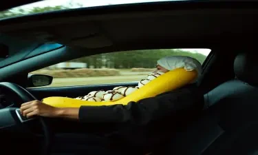 banana split driving a car