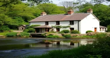 irish cottage on a river