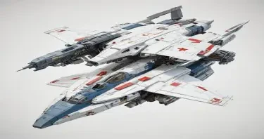 one, ARMD Platform style, Robotech, Macross, Soviet, Sci-Fi, space aircraft carrier, on a white background