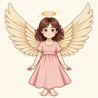 Angel, clipart style illustration