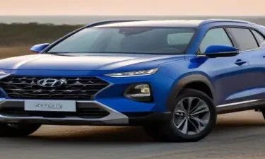 a blue hyundai santa cruz