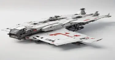 one, ARMD Platform style, Robotch, Soviet, Sci-Fi, Space aircraft carrier, on a white background