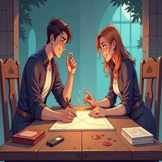 role-playing games and story-making, clipart style illustration