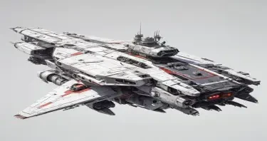 one, ARMD Platform style, Robotch, Soviet, Sci-Fi, Space aircraft carrier, on a white background