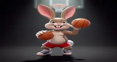 a sexy rabbit playing basketball