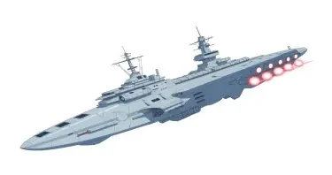 one, Zentraedi style, Soviet, Sci-Fi, space aircraft carrier, on a white background