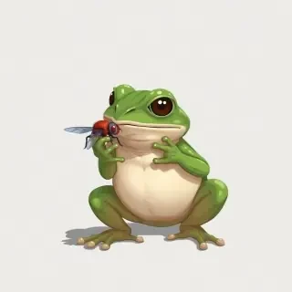 a jedi frog eats a fly