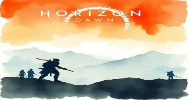 Horizon zero dawn game cover inspired watercolour art heavily featuring aloy