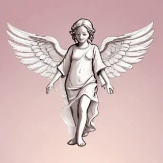 Angel, clipart style illustration