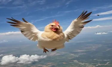 sky diving chicken