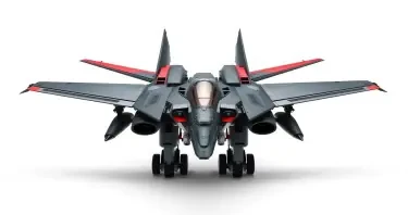 Chinese, Chengdu J-20 style, Macross Valkyrie, Gerwalk Mode, with arms & GU-11 Gun Pod,on a white background