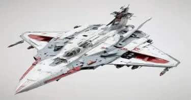 one, Zentradi style, Soviet, Sci-Fi, space aircraft carrier, on a white background
