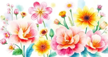 watercolor spring flowers