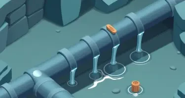 A Pipeline with leaks, the leaks are fixed with corks