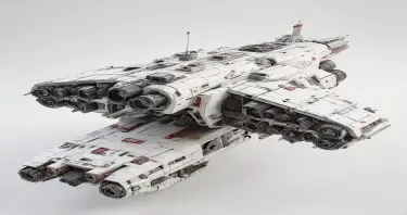 one, ARMD Platform style, Robotch, Soviet, Sci-Fi, space carrier, on a white background