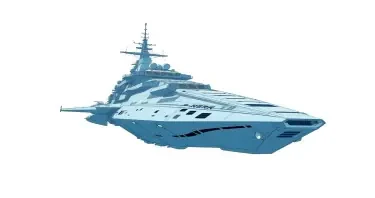one, Zentraedi style, Soviet, Sci-Fi, space aircraft carrier, on a white background