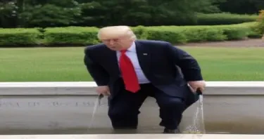 Donald trump pissing on the constitution