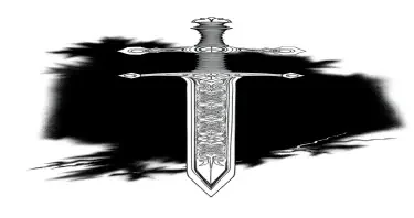 intricate roman sword cross